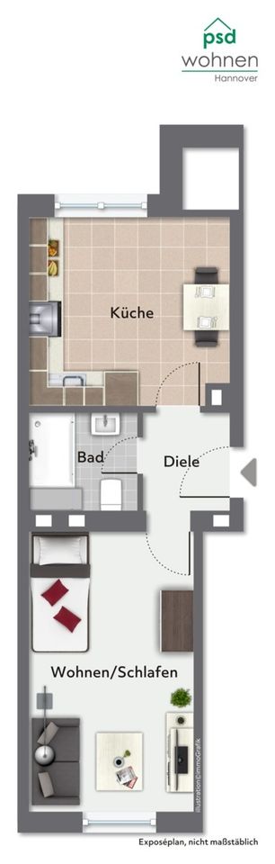 Gemütliches 1-Zimmer Apartment in Oberbilk**vermietet** in Düsseldorf