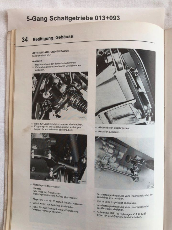 Reparaturleitfäden Passat B2/32b 1981-88 "5/6-Gang Schaltgetriebe in Wallmerod