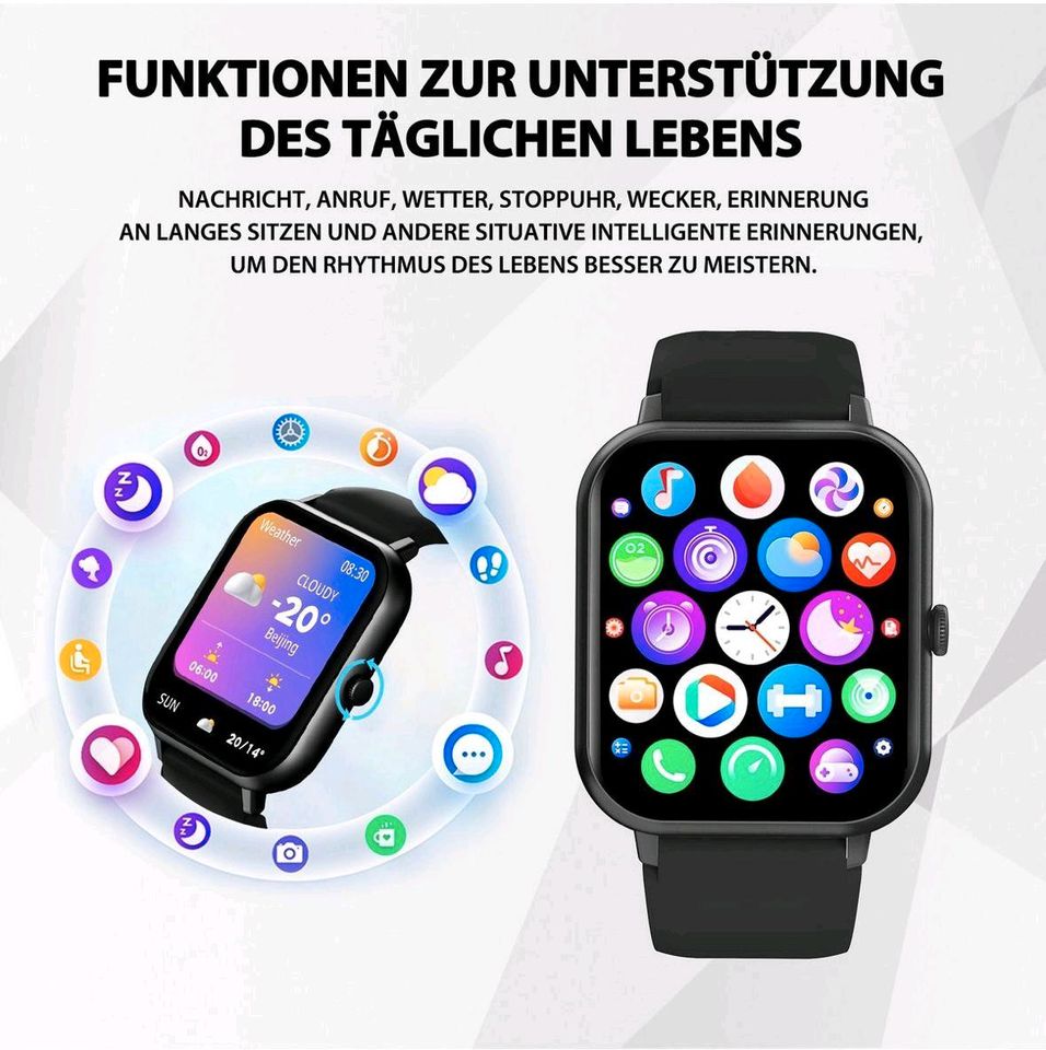 Smartwatch für Damen Herren, Smartwatch Fitnessuhr in Rheine