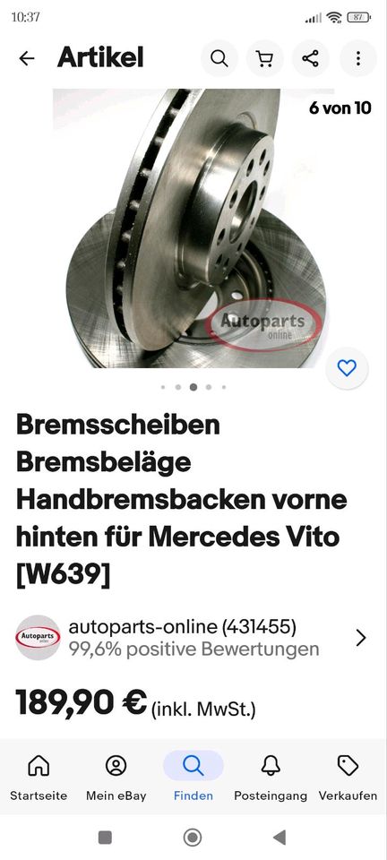 Neue Bremsen für zum Beispiel Mercedes Vito in Klausen