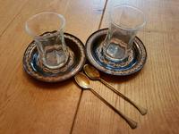 Mokka Glas 2er Set mit Untersetzer und Löffel Hessen - Dreieich Vorschau