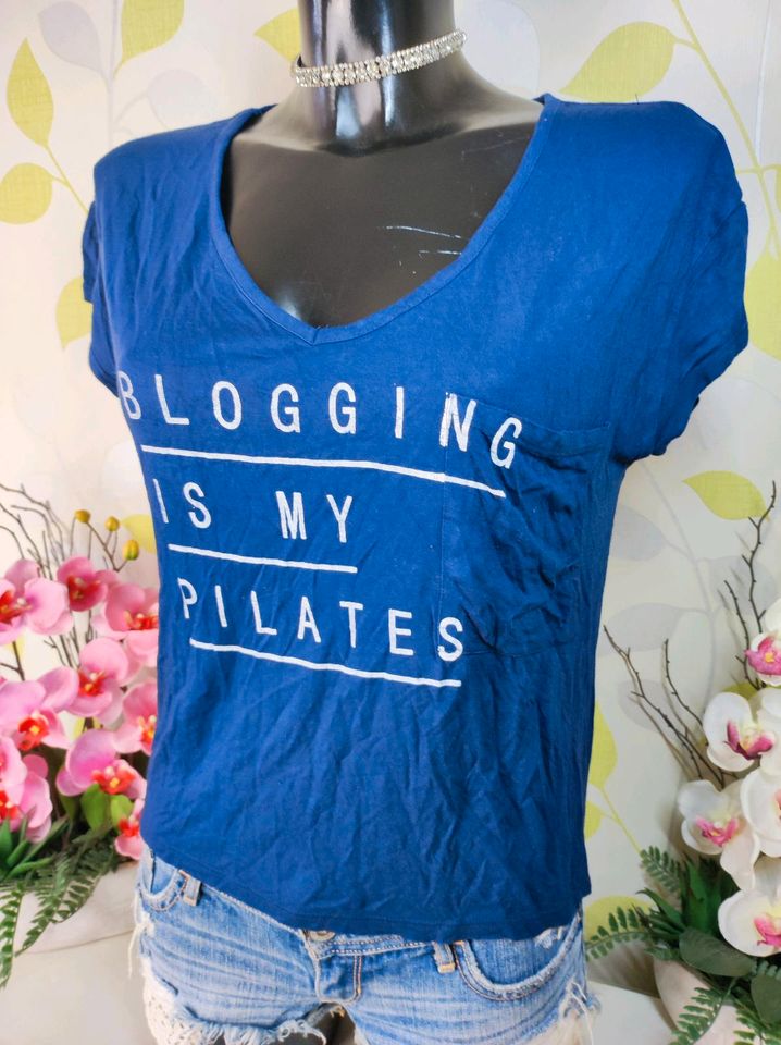 Top! Lft Zara Blogging is my Pilates Yoga Sport Shirt S 36 Blau in Übach-Palenberg