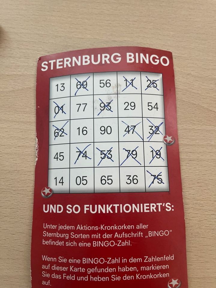 Sternburg Bingo Bierdeckel in Freiberg