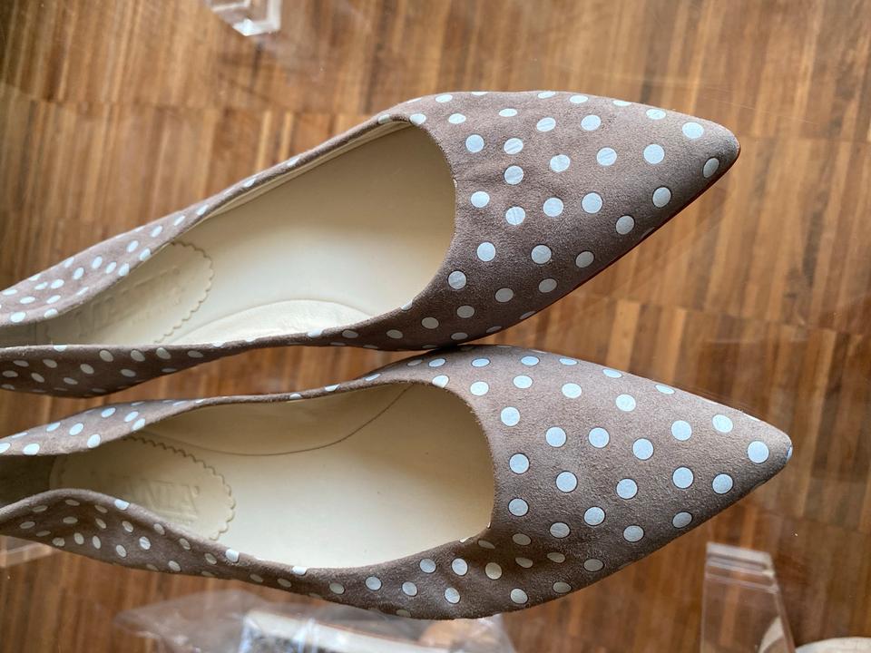 MANIA Ballerinas 39 Punkte weiß braun NEU Leder Pretty ! in München