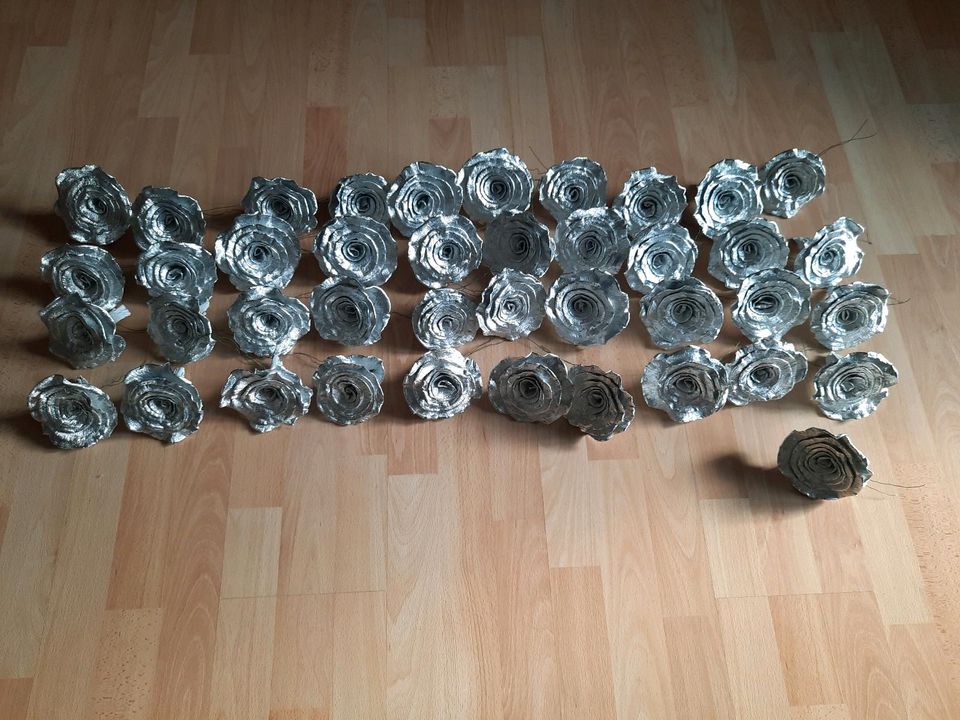 Silberhochzeit Krepprosen Rosen Kreppschleife Schleife Silber 25 in Stuhr