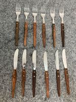 6x SPEISE GABEL + 6x SPEISE MESSER EDELSTAHL TEAKGRIFF VINTAGE 60 Berlin - Charlottenburg Vorschau