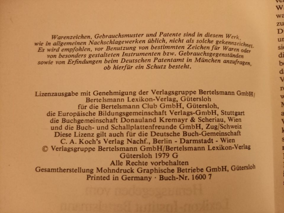 Bertelsmann-Lizenzausgabe "Das moderne Lexikon" 23 Bände ab 1971: in Schwetzingen