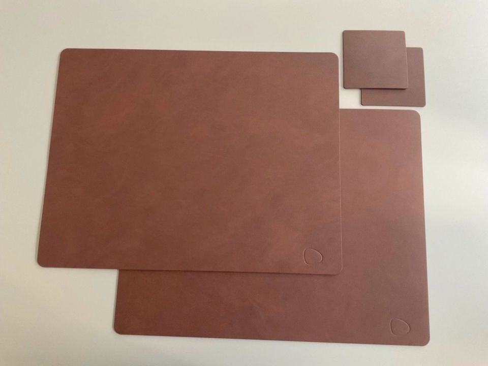 LindDNA - 2 x Tischset Square L + Glass Mats - Nupo - dark brown in Stuttgart