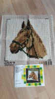 Kreuzstichkissen fertig bestickt Maße 35 x 35 cm Motiv Pferdekopf Hessen - Wöllstadt Vorschau
