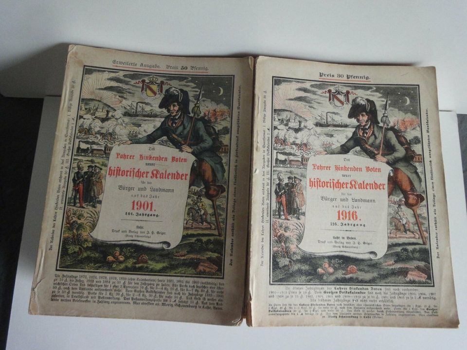 "Lahrer hinkender Bote" Historischer Kalender  31 Hefte in Baden-Baden