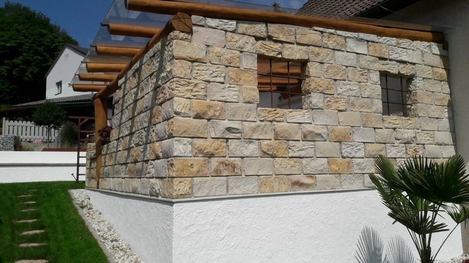 Sandstein Mauersteine 15x15x30,2 Seiten gesägt, €7,74,Gartenmauer in Coburg
