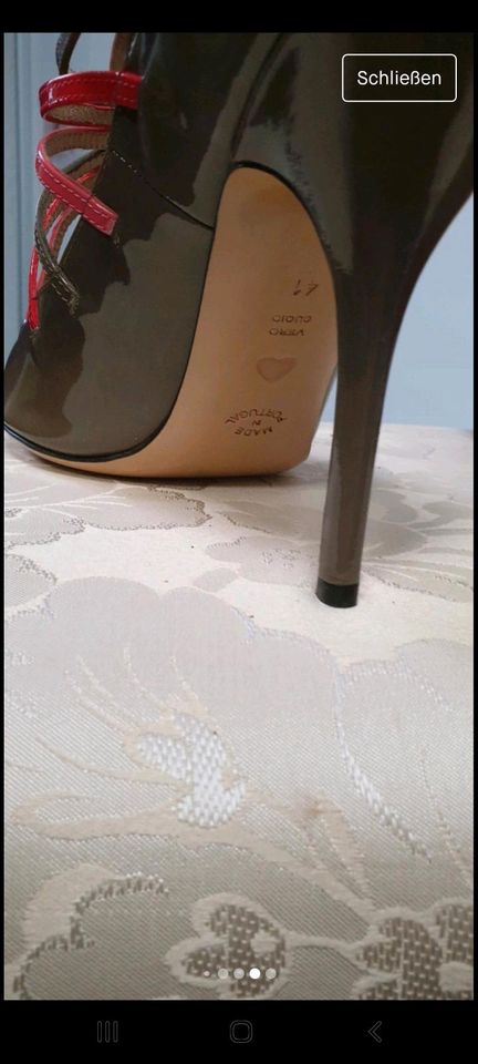 Moschino Peeptoe High Heels NEU Echtleder taupe pink Schleife 41 in Oranienbaum-Wörlitz