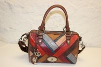 FOSSIL Maddox Dark Patchwork Rot Satchel Leder Handtasche Tasche Duisburg - Duisburg-Mitte Vorschau