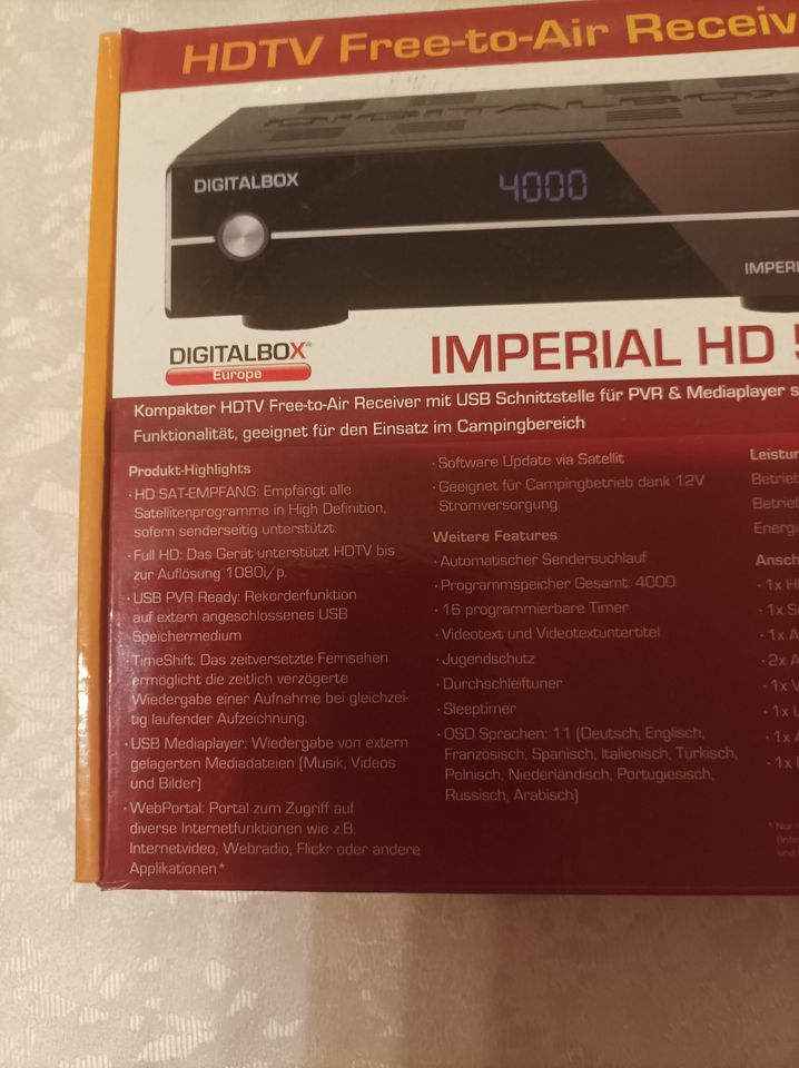 Sat Receiver Digital Imperial HD 5 max, Camping geeignet in Kelkheim