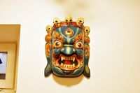 MAHAKALA Holzmaske Blau Bhairav Maske Schamane Wandbehang - Nepal Stuttgart - Stuttgart-Mitte Vorschau