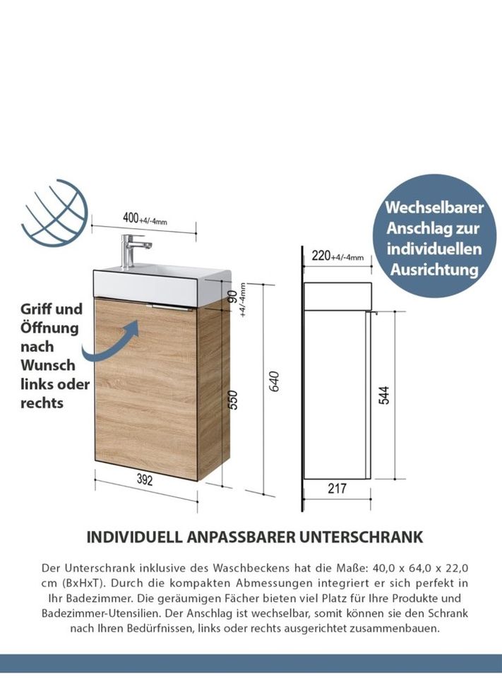 Waschtischunterschrank mit Spiegelschrank Neu in Geseke