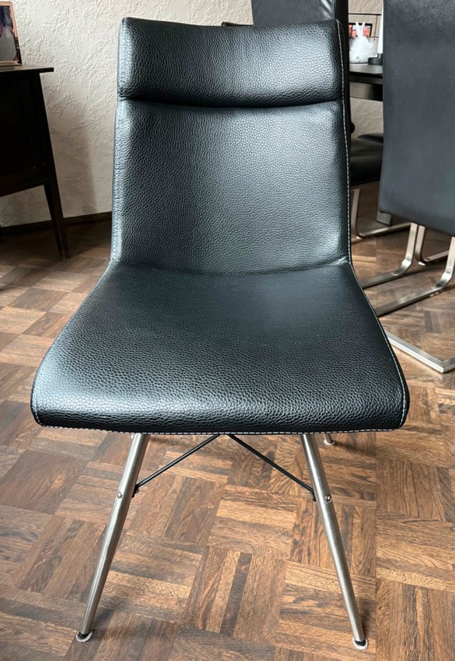 6 Esszimmerstühle Kunstleder schwarz, NP 900€ in Witten