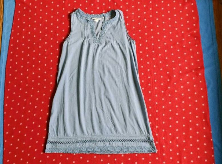 Kleid,Tunika, H&M, Größe 46, taubenblau, mit Spitze. in Kiel