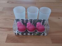 Teelichthalter Windlicht Glas mit 3 Flamingo Kerzen unbenutzt Baden-Württemberg - Forchtenberg Vorschau