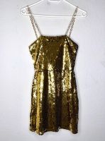 Goldenes Pailletten Kleid mit Strass Gr. XS/34 Neu Bayern - Wenzenbach Vorschau