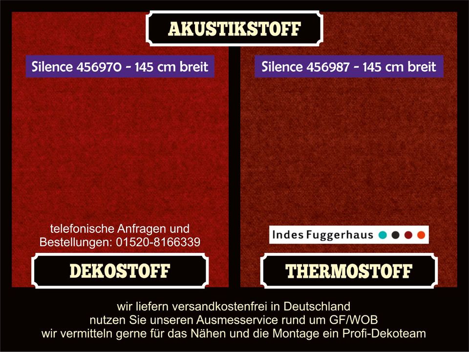 Dekostoff / Akustikstoff / Thermostoff - Indes Silence 145 cm in Osloß