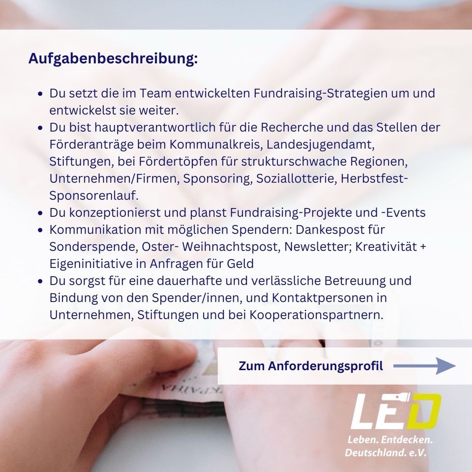 Fundraiser/In gesucht in Lychen