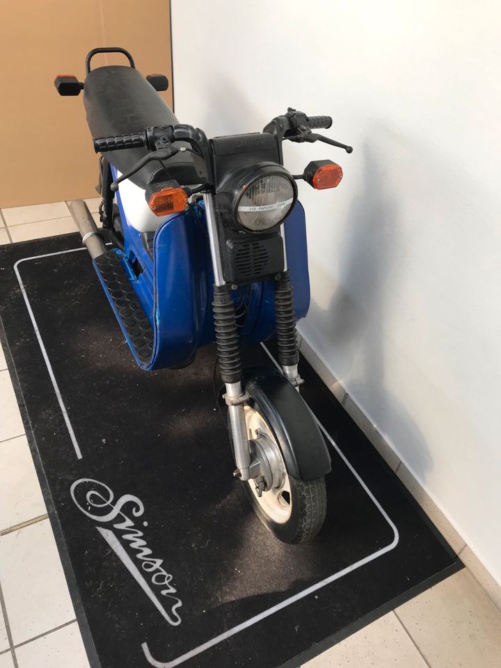 Simson SR50 1990 4 Gang M500 SR 50 Blau 60 km/h Papiere Versand * in Calbe (Saale)