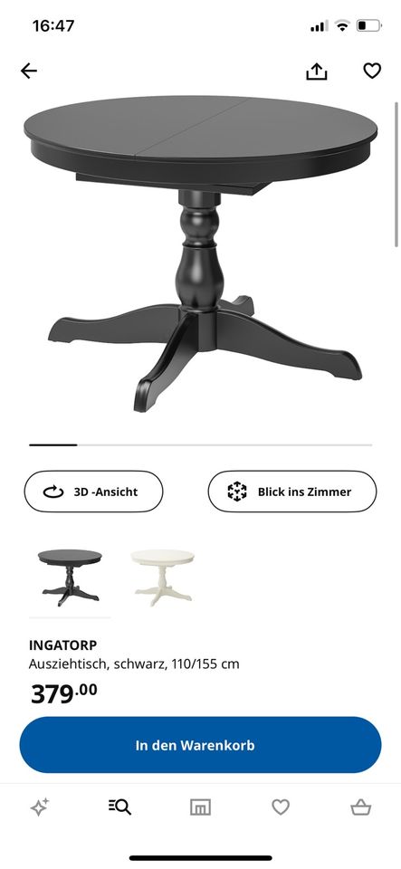 Tisch Ingatorp Ikea Schwarz in Lehrte