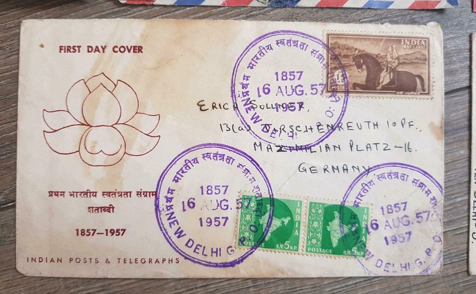 Briefmarken Briefe Indien 1957-1960 Indian Air Force in Gattendorf