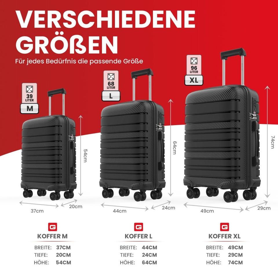 Premium Koffer Set Reisekoffer inkl. TSA Schloss - Versand kosten in Heilbronn
