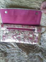 Besondere Echtleder Clutch Abendtasche in Brokatoptik gold rot Kiel - Hassee-Vieburg Vorschau