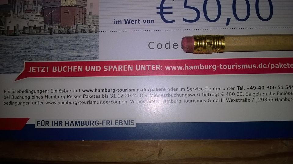 Hamburg Coupon Reisegutschein in Ettringen