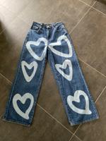 Jeans wide leg high waist Herzen Größe S Shein Hose Bayern - Taufkirchen Vils Vorschau
