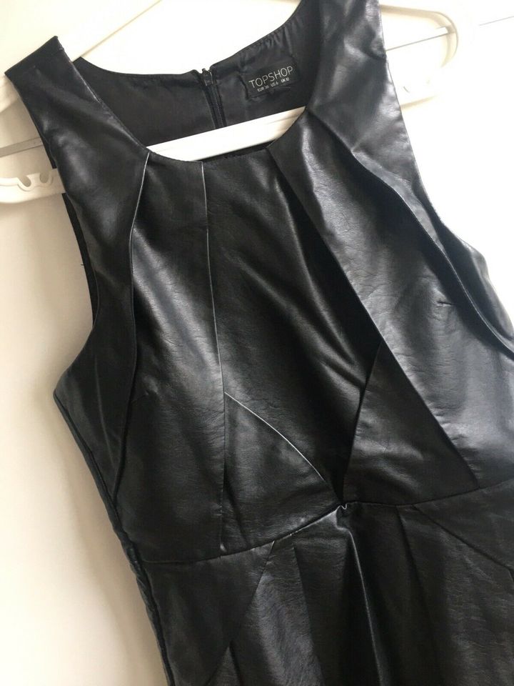 Lederkleid schwarz Kleid Topshop Gr 38 Kunstleder kurz in Herne