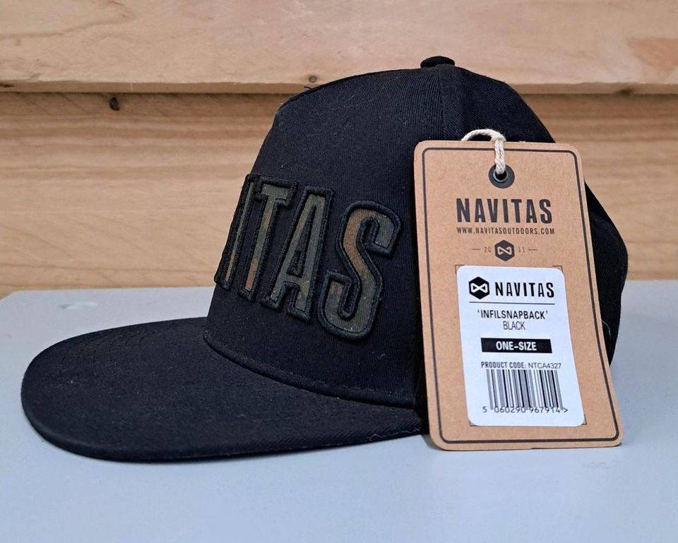 NAVITAS 'INFILSNAPBACK' BLACK CAP NEU MIT ETIKETT Angeln Carp TOP in Bad Bentheim