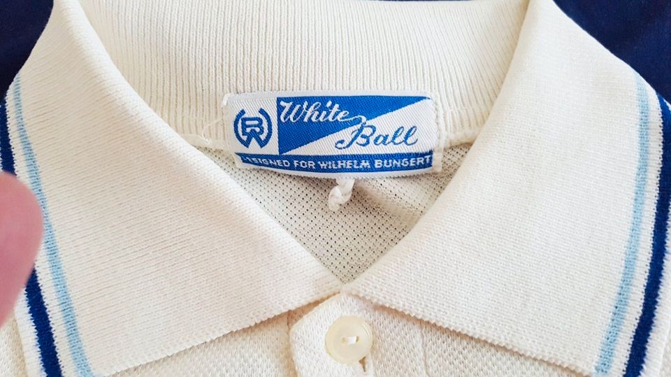 Polo-Shirt, Tennis-Shirt ‚ WB–White Ball‘ / Wilhelm Bungert, Gr.M in Hamburg