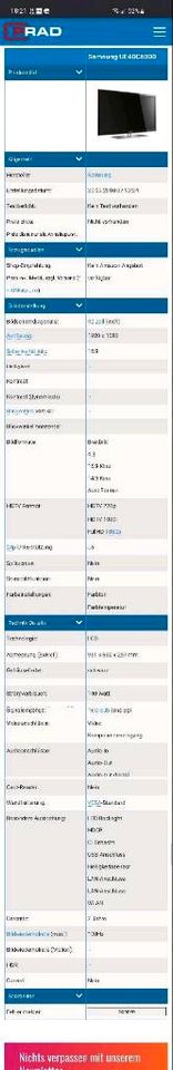 40" Samsung UE40C6000 - LED Fernseher TV LCD in Dohna