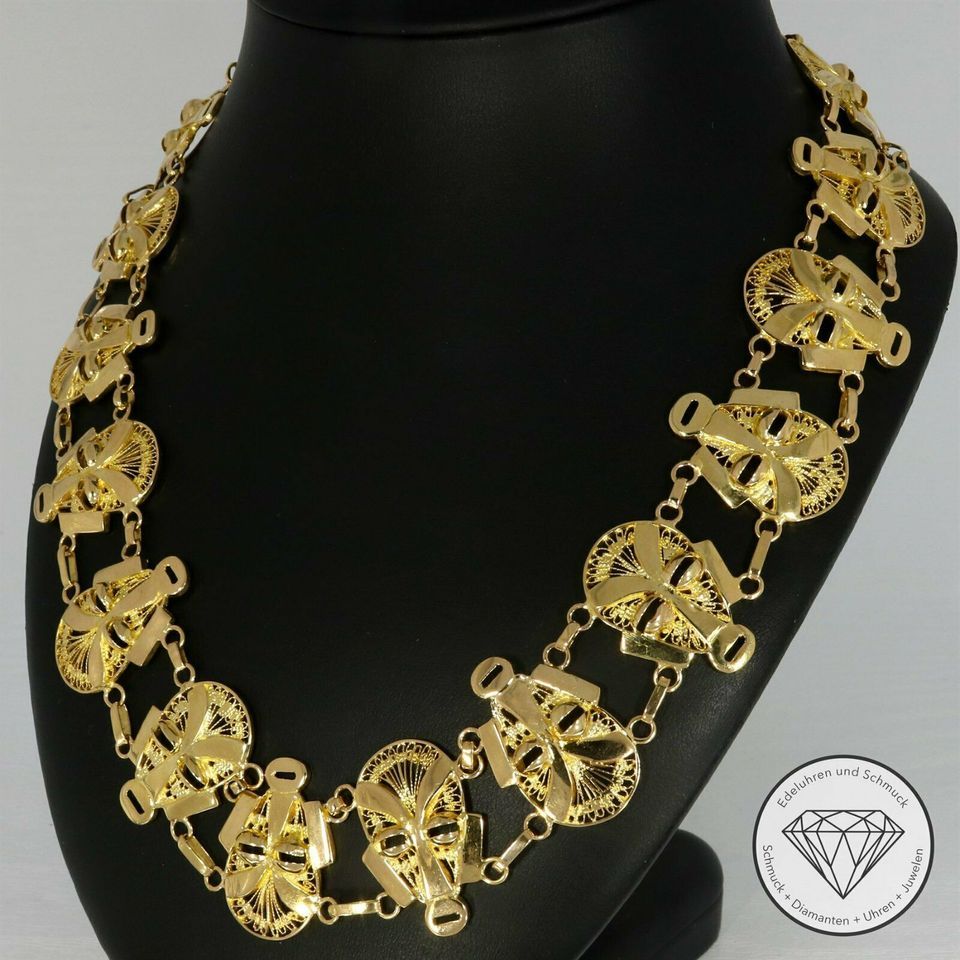 Wert 8200,- Stammes Masken Collier 750 Gold 18 KT xxyy 158974 in Dortmund