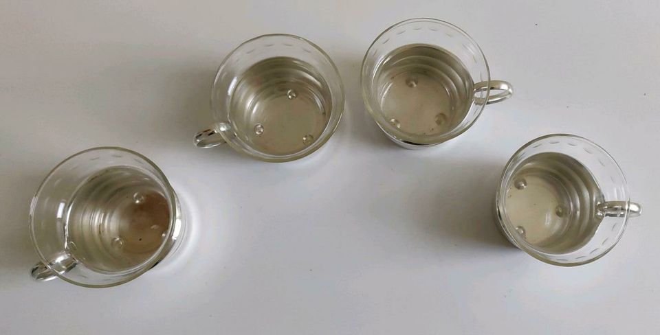 Teegläser Glaseinsatz 60er Jahre Vintage in Weimar