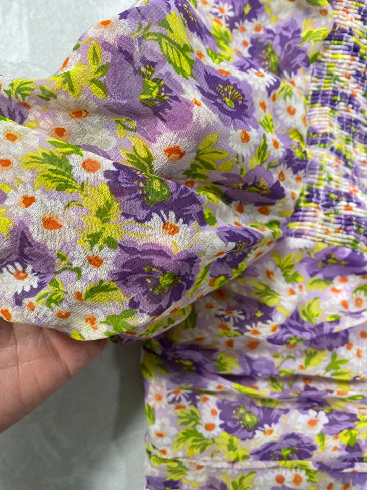 Zara Kleid Blumen Sommer neu XL Vintage Tüll in Essen