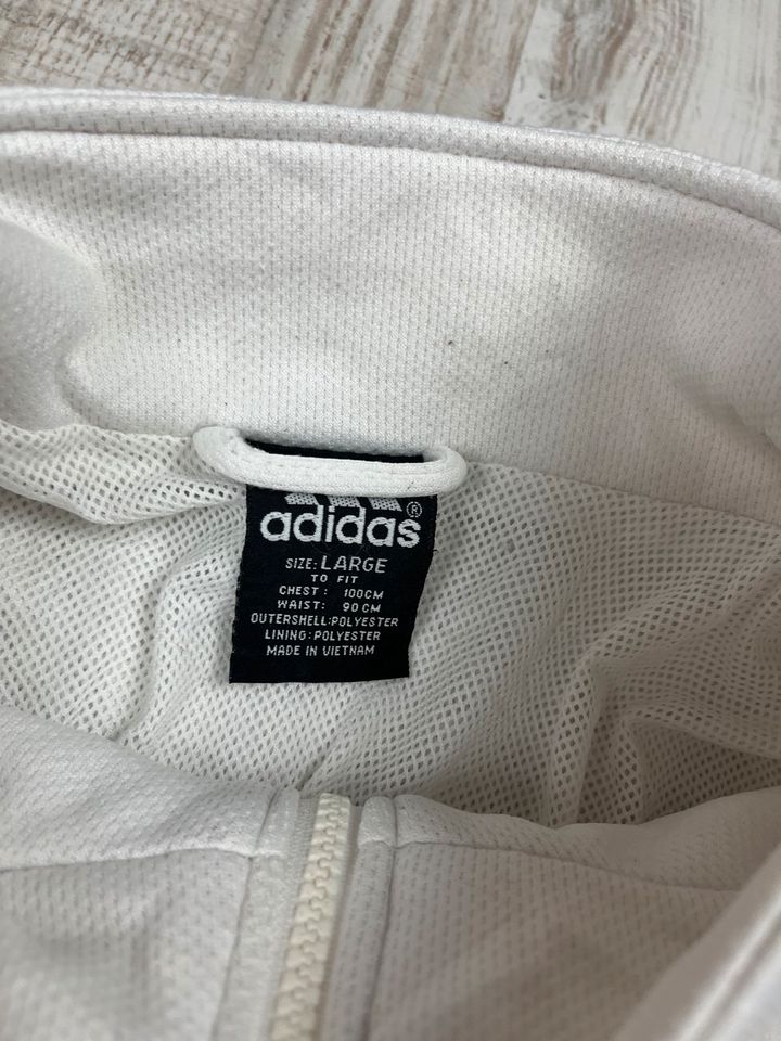 Adidas Vintage jacke Weiß Größe L in Hohenpeißenberg
