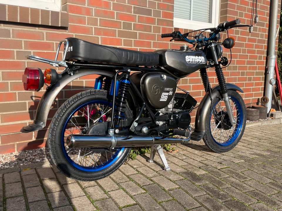 Simson S51 Neuaufbau Comfort Bj 1984 mit Papiere 60 km/h Vape in Jakobsdorf