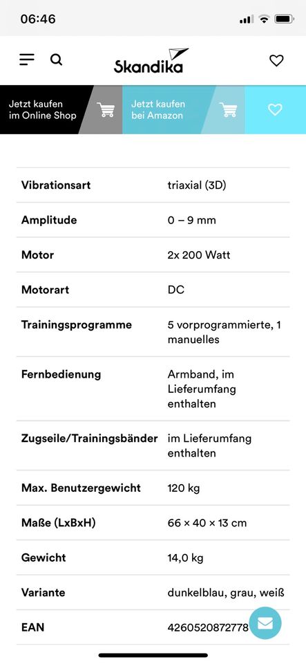 Vibrationsplatte v. Skandika, wie NEU! in Hamburg