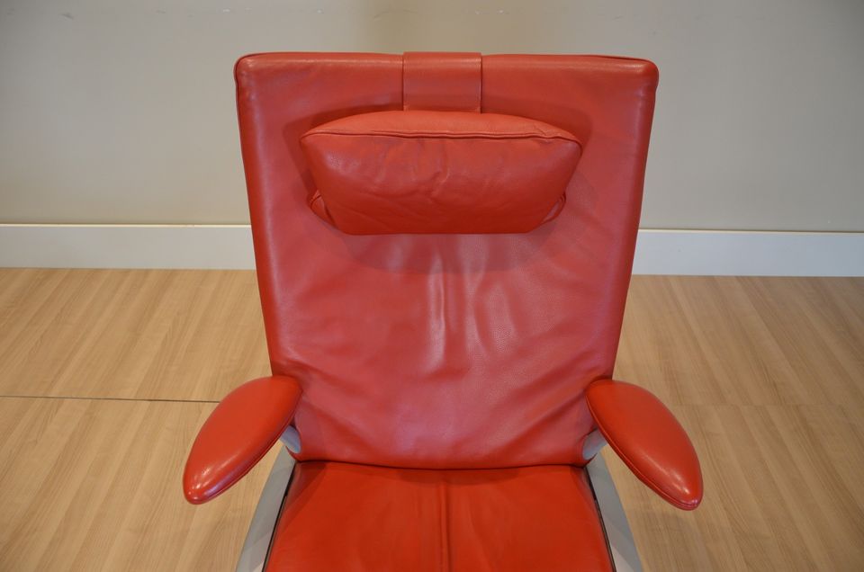 WK Wohnen Flex 679 Relax-Sessel - Leder rot - Stahl gebogen- in Willich