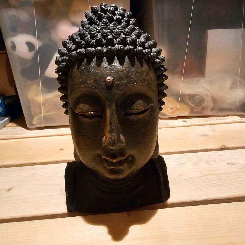 Buddha Kopf, Deko Kopf dunkelbraun in Theuma