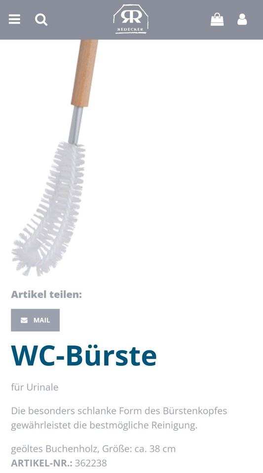 WC Bürste Redecker neu in Versmold