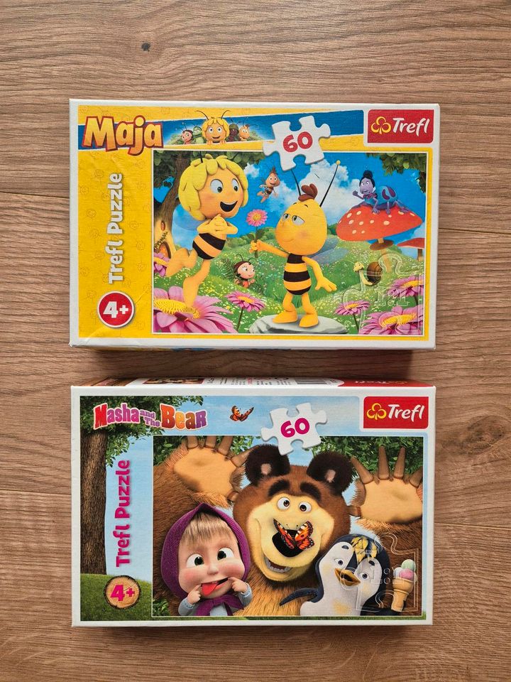 2 x Puzzle Maja Masha 60 teile in Osterspai