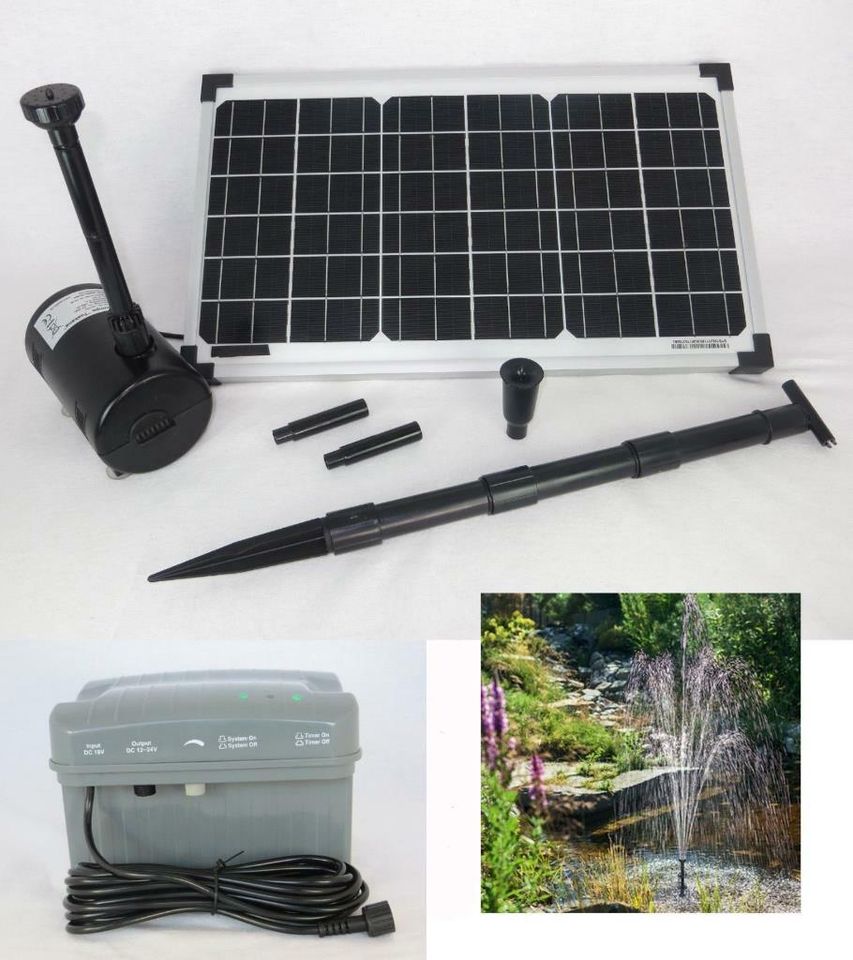 Solar Teichpumpe Batterie Akku Gartenteich Pumpe Teich Garten NEU in