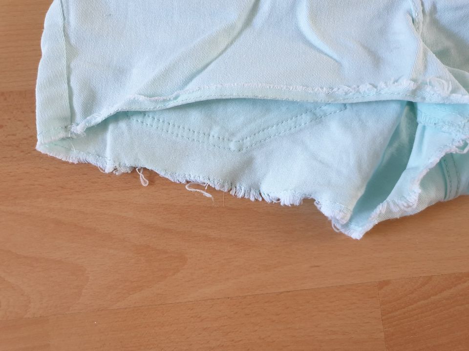 H&M Stretch Shorts Kurze Hose Hotpants Mintgrün Baumwollmischung in Schorndorf