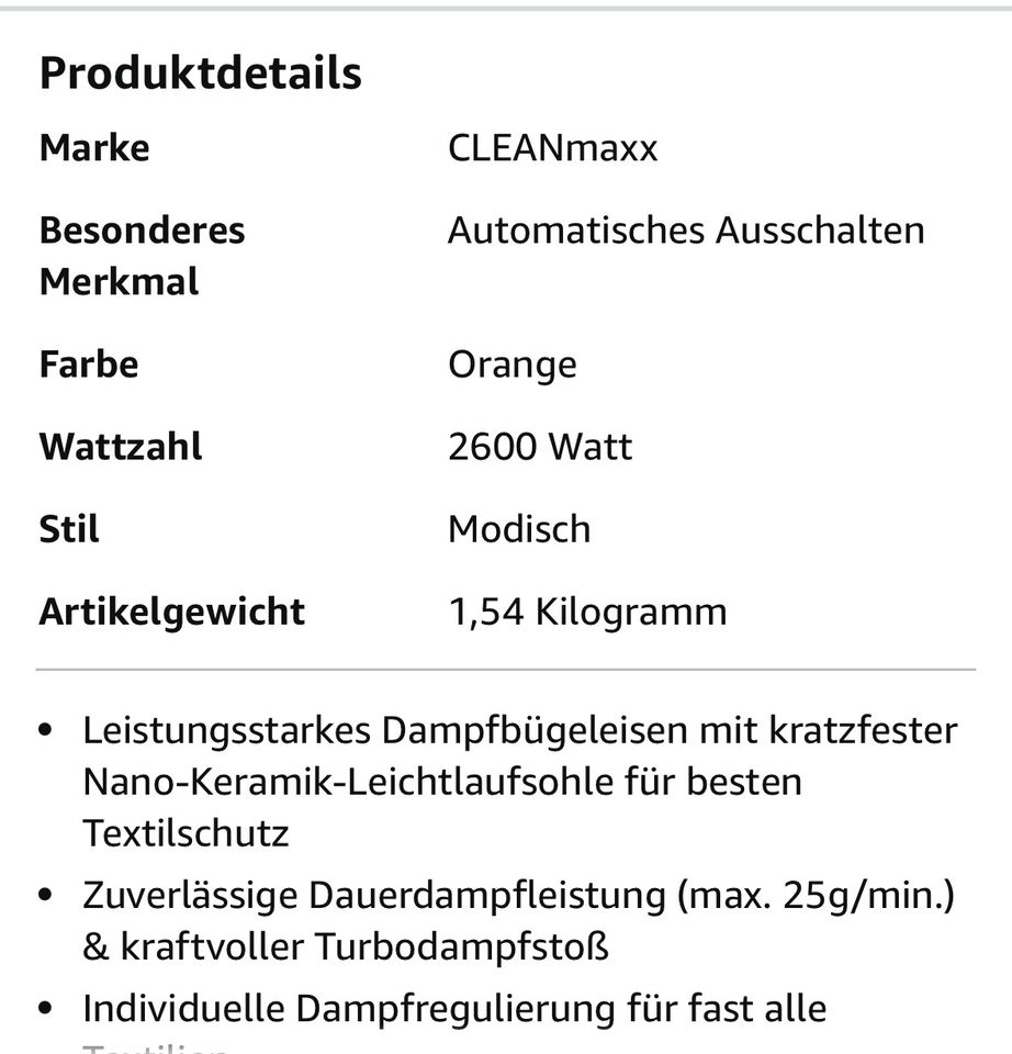 Modernes Dampfbügeleisen mit Sprühfunktion in Kirchheimbolanden